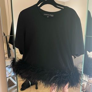 Veronica beard tshirt with feathers